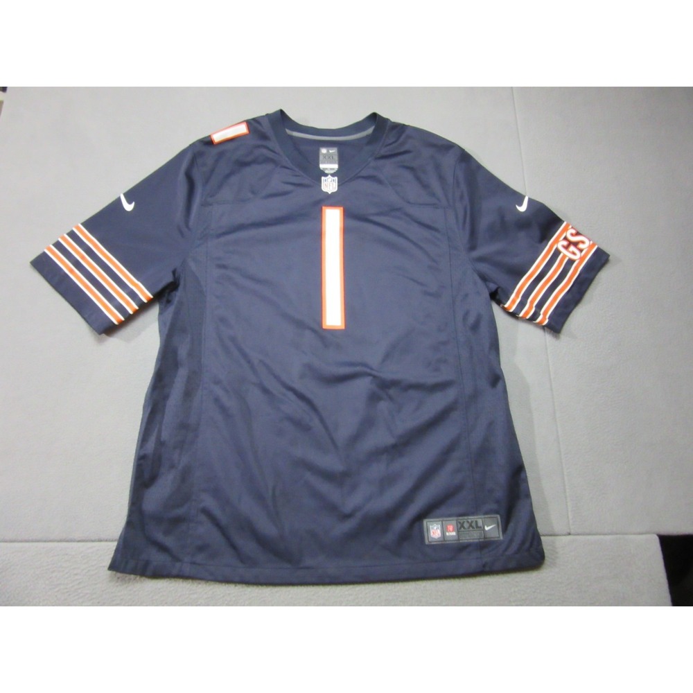 Chicago Bears Justin Fields Jersey Mens 2XL Navy Blue #1 Nike Football Team NFL